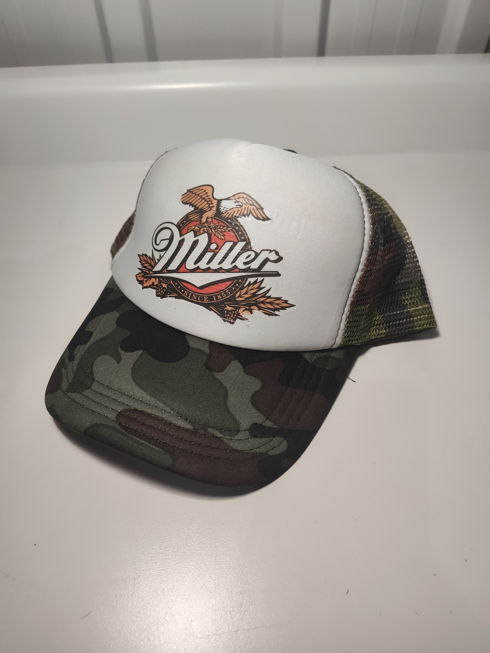 Miller Trucker Hat - White & Camouflage